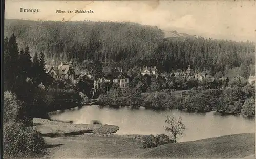 Ilmenau Thueringen Villen der Waldstrasse Teich Kat. Ilmenau