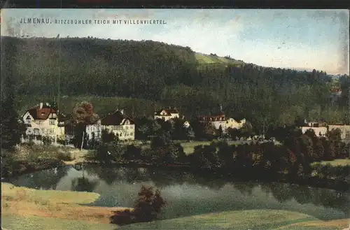 Ilmenau Thueringen Ritzebuehler Teich mit Villenviertel Kat. Ilmenau