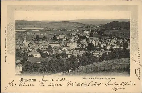 Ilmenau Thueringen Blick von Ravene Haeuschen Kat. Ilmenau