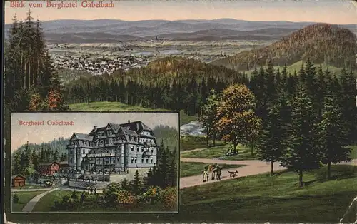 Ilmenau Thueringen Panorama vom Berghotel Gabelbach Kat. Ilmenau