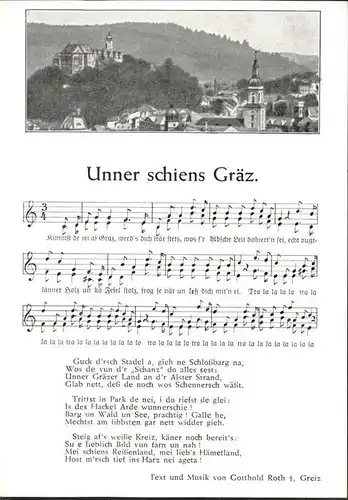 Greiz Thueringen Schloss Kirche Liedtext Kat. Greiz