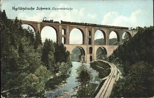 Jocketa Elstertalbruecke Vogtlaendische Schweiz Eisenbahn Kat. Poehl Vogtland