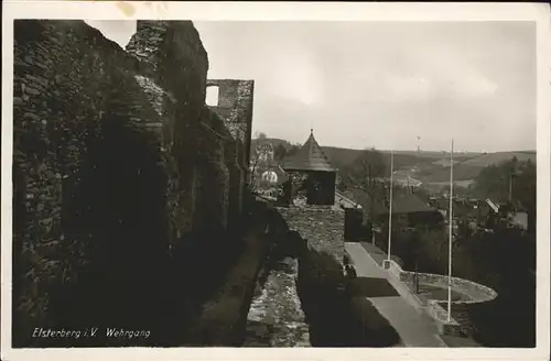 Elsterberg Vogtland Burgruine Wehrgang Kat. Elsterberg Vogtland