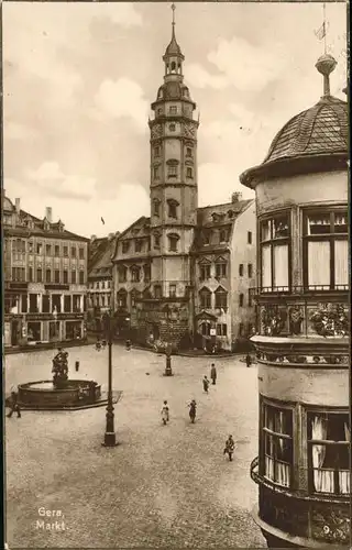 Gera Markt Rathaus Brunnen Kat. Gera