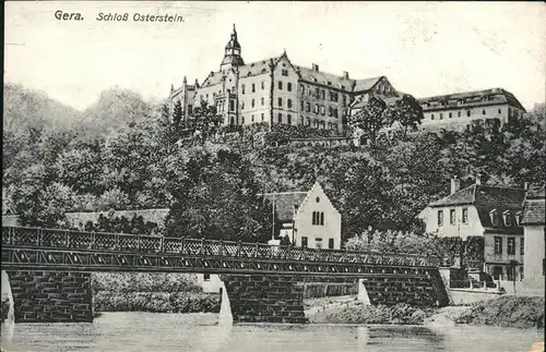 Gera Schloss Osterstein Elster Bruecke Kat. Gera