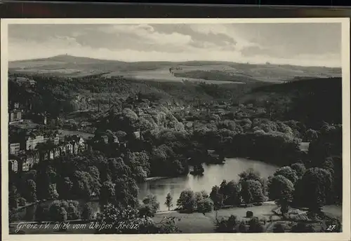 Greiz Thueringen Blick vom Weissen Kreuz Elster Kat. Greiz