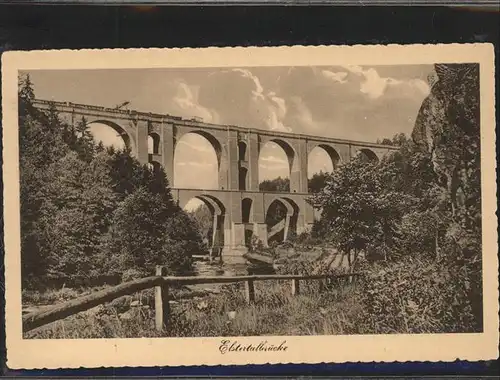 Jocketa Elstertalbruecke Eisenbahn Zug Kat. Poehl Vogtland