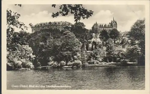 Greiz Thueringen Blick auf das Landeskrankenhaus Kat. Greiz