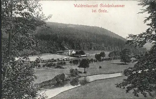 Greiz Thueringen Waldrestaurant Glohdenhammer Eisenbahn Kat. Greiz