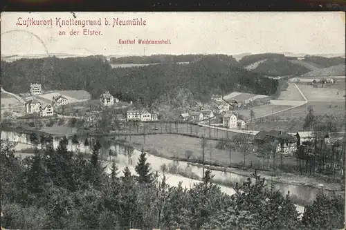 Knottengrund Panorama Luftkurort Gasthof Weidmannsheil Kat. Neumuehle Elster