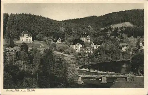 Neumuehle Elster Teilansicht Luftkurort Bruecke Wehr Kat. Neumuehle Elster