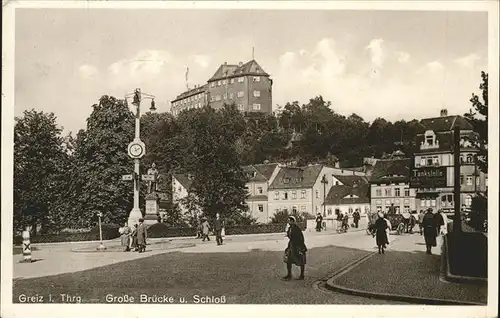 Greiz Thueringen Grosse Bruecke Schloss Kaiser Wilhelm Denkmal Kat. Greiz