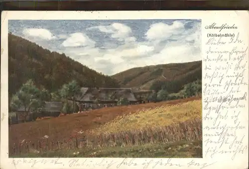 Schoenbach Greiz Abendfrieden Koelbelmuehle Kat. Vogtlaendisches Oberland