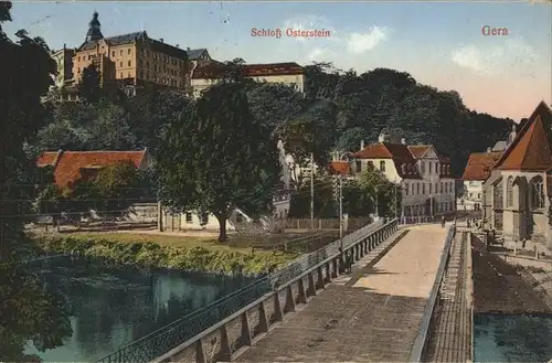 Gera Schloss Osterstein Elster Bruecke Kat. Gera