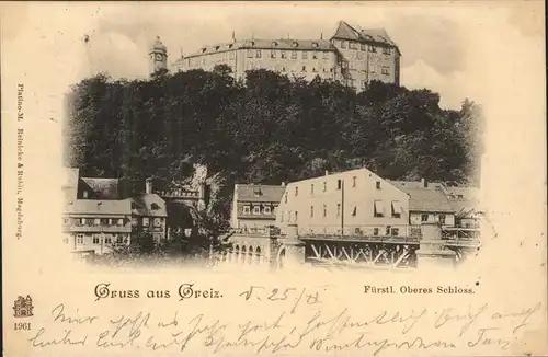 Greiz Thueringen Fuerstliches Oberes Schloss Bruecke Kat. Greiz