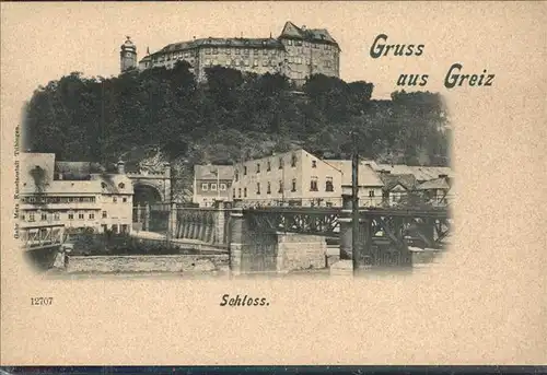 Greiz Thueringen Elsterbruecke Schloss Kat. Greiz