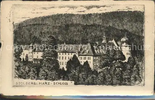 Stolberg Harz Schloss Kuenstlerkarte Zeichnung Kat. Stolberg Harz