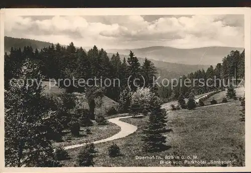 Oberhof Thueringen Blick vom Parkhotel Sanssouci Kat. Oberhof Thueringen