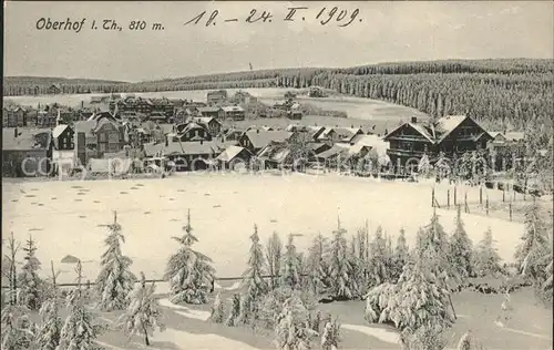 Oberhof Thueringen Panorama im Schnee Kat. Oberhof Thueringen