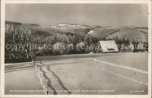 Oberhof Thueringen Blick vom Luisensitz im Schnee Kat. Oberhof Thueringen