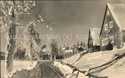 Gehlberg Schmuecke Gaestehaus Waldhaeuser im Schnee Kat. Gehlberg