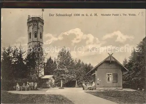 Schneekopf Turm Kat. Oberhof Thueringen