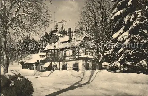 Oberhof Thueringen FDGB Erholungsheim Obere Schweizerhuette im Schnee Kat. Oberhof Thueringen