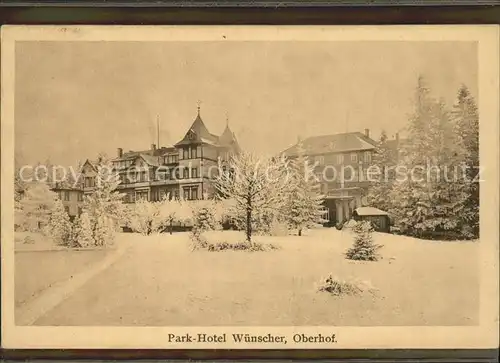 Oberhof Thueringen Parkhotel Wuenscher im Schnee Kat. Oberhof Thueringen