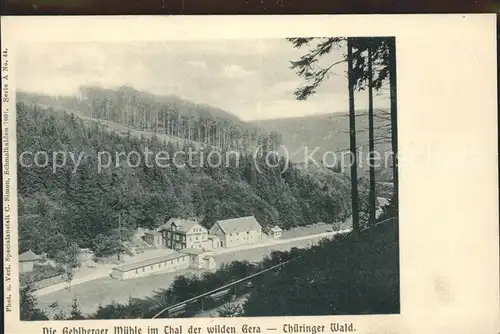 Gehlberg Hotel Pension Gehlberger Muehle Tal der Wilden Gera Kat. Gehlberg