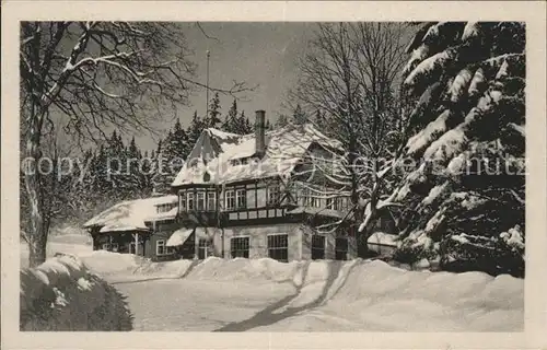 Oberhof Thueringen FDGB Ferienheim Obere Schweizerhuette im Schnee Kat. Oberhof Thueringen