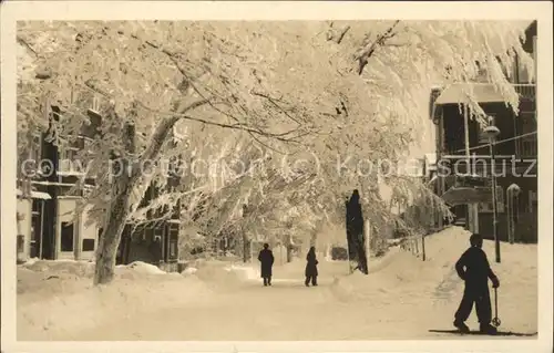 Oberhof Thueringen Strasse im Schnee Ski Kat. Oberhof Thueringen