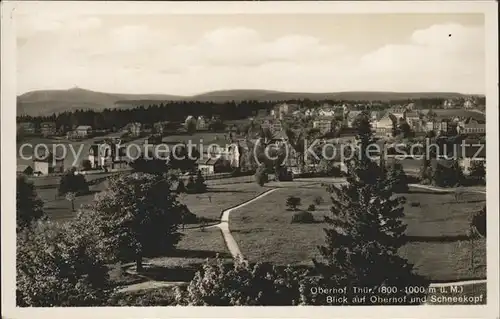 Oberhof Thueringen Panorama vom Parkhotel Wuenscher mit Schneekopf Kat. Oberhof Thueringen