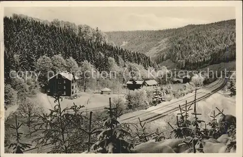 Gehlberg Hotel Pension Gehlberger Muehle im Schnee Kat. Gehlberg