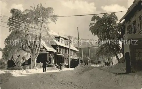 Oberhof Thueringen Strasse im Schnee Ski Kat. Oberhof Thueringen