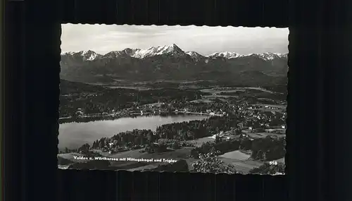 Velden Woerthersee Panorama mit Mittagskogel Triglow See /  /