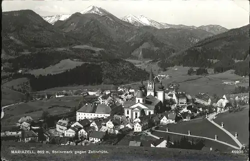 Mariazell Steiermark Panorama gegen Zellerhuette Kat. Mariazell