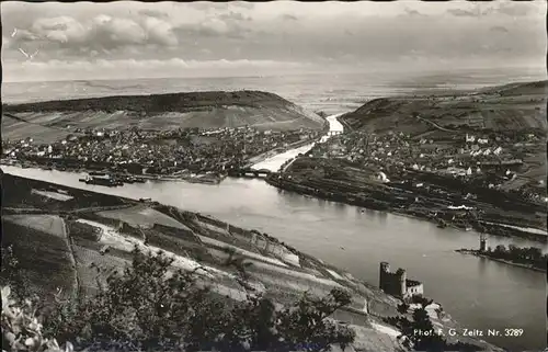 Bingen Rhein Nahemuendung Ruine Ehrenfels Maeuseturm Kat. Bingen am Rhein