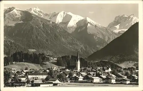 Oberstdorf Panorama mit Alpen Kat. Oberstdorf