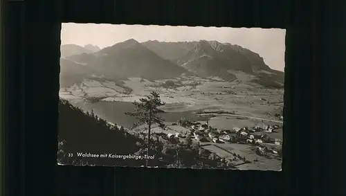 Walchsee Tirol Panorama mit Kaisergebirge Kat. Walchsee