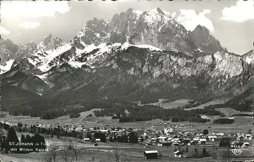 St Johann Tirol Panorama mit Wildem Kaiser Kat. St. Johann in Tirol