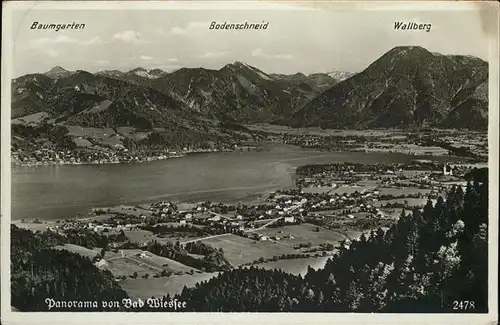 Gmund Tegernsee Panorama von Bad Wiessfee Baumgarten Bodenschneid Wallberg Kat. Gmund a.Tegernsee