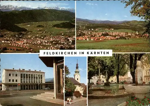 Feldkirchen Kaernten Panorama Alpen Brunnen Kat. Feldkirchen in Kaernten