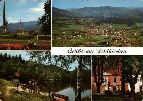 kk38104 Feldkirchen Kaernten Flattschacher See Panorama Kategorie. Feldkirchen in Kaernten Alte Ansichtskarten