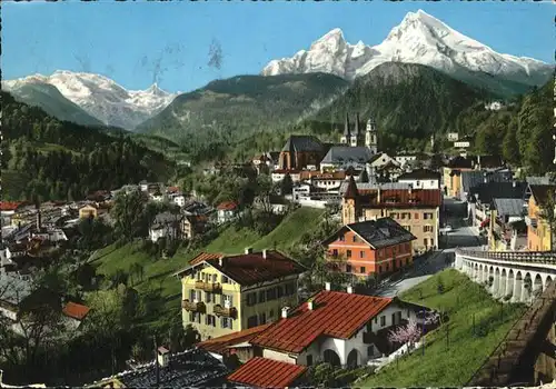 Berchtesgaden Panorama Watzmann Steinernes Meer Kat. Berchtesgaden