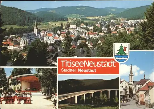 Titisee Neustadt Panorama Bruecke Konzerthalle Wappen Kat. Titisee Neustadt