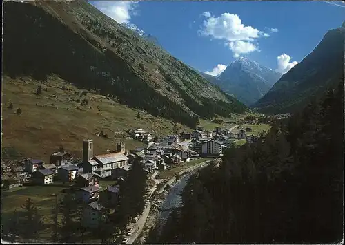 Saas Grund Panorama Fluss Mittelgrat Kat. Saas Grund