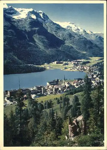 St Moritz GR Panorama See Piz Posatsch Piz Corvatsch Kat. St Moritz