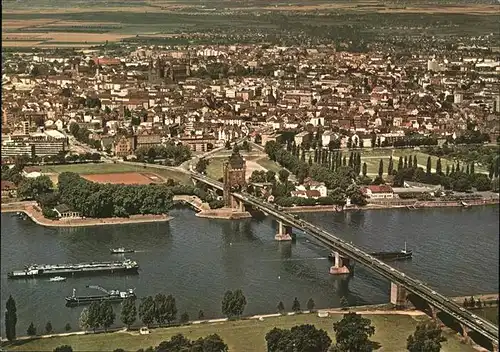 Worms Fliegeraufnahme Stadt Rhein Nibelungenbruecke Kat. Worms