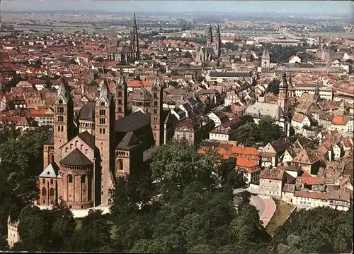 Speyer Rhein Fliegeraufnahme Kaiserdom Panorama von Osten Kat. Speyer