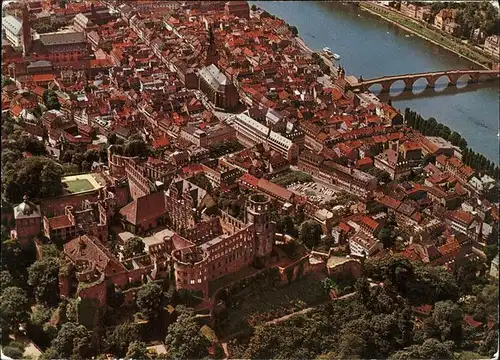 Heidelberg Neckar Fliegeraufnahme Panorama Neckar Bruecke Stadt Schloss Kat. Heidelberg